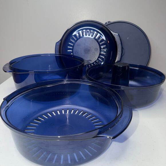 Tupperware TupperWave Stack Cooker Set Navy Blue - Picture 2 of 7